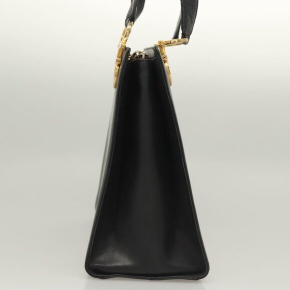 Salvatore Ferragamo Gancini Shoulder Bag Leather Black Gold Auth - Picture 5 of 16